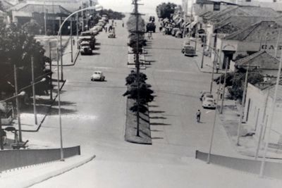 Vista do alto do Viaduto Antonio Amaro da Av. Francisco Jalles - década de 80